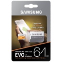 Carte mémoire Micro SD/SD Samsung EVO,  64Go (MB-MP64GA/EU)