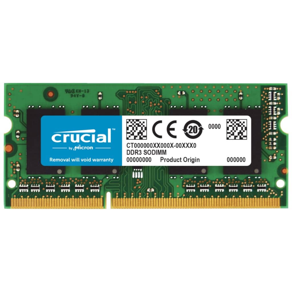 Mémoire SO-DIMM DDR3L 1600MHz Crucial,  8Gb (CT102464BF160B)