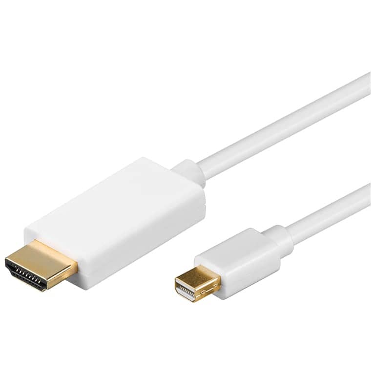 Cable Adaptateur MM Mini DisplayPort vers 1x HDMI,  1.8m Blanc (MM-MDP.HDM-0018WT)