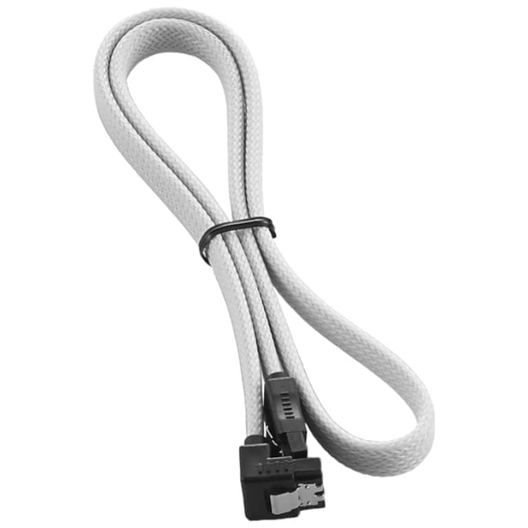 Cable MM SATA (7pins),  0.3/0.7m  Coudé Blanc (MM-STA.STA-0005WT)