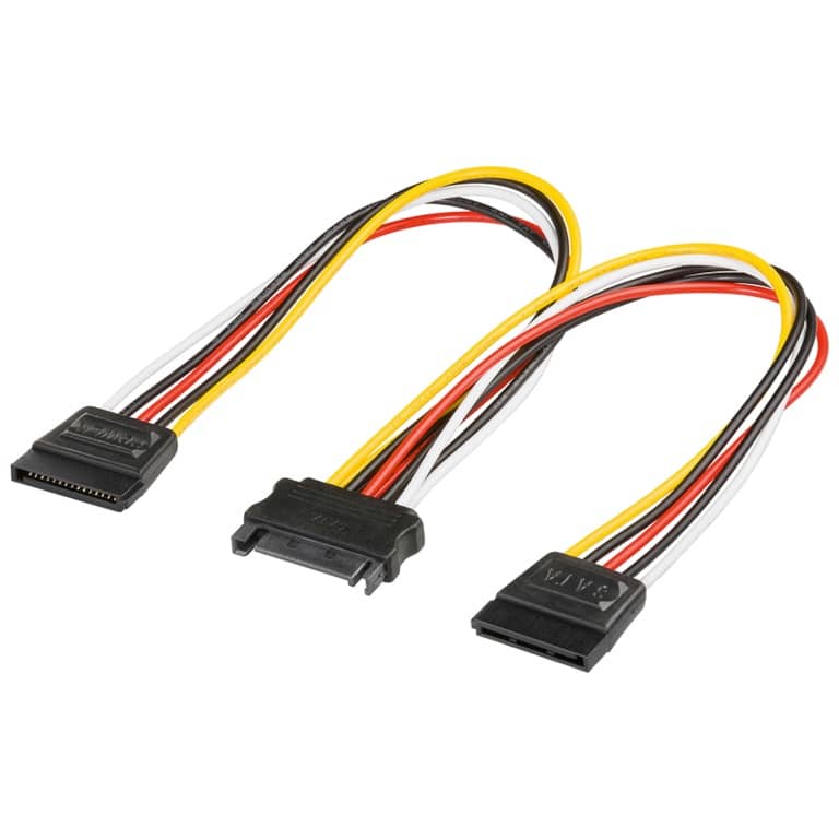 Cable Doubleur MF SATA (15pins) vers 2x SATA (15pins),  0.10m (MF-STA.STA-0001xx)