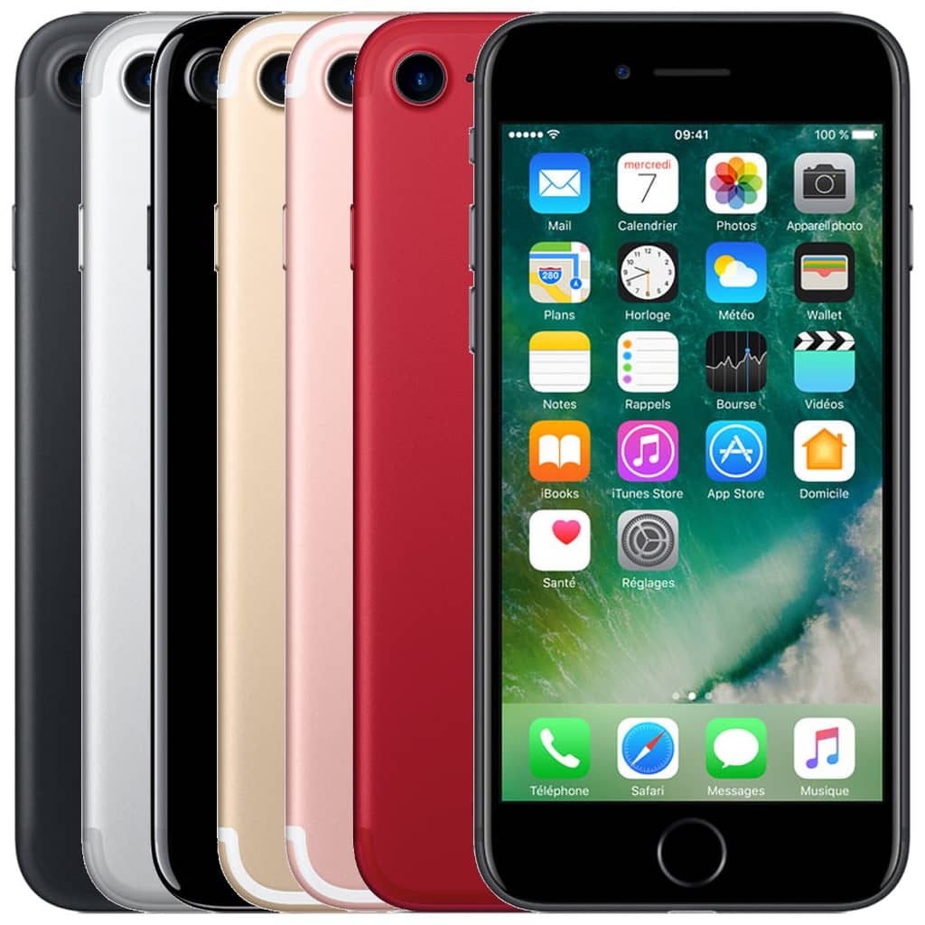 SmartPhone Apple iPhone7 (A1660, A1778, A1779), 128Go Gris, Argent, Noir, Or, Rose ou Rouge (Grade AB) Reconditionné