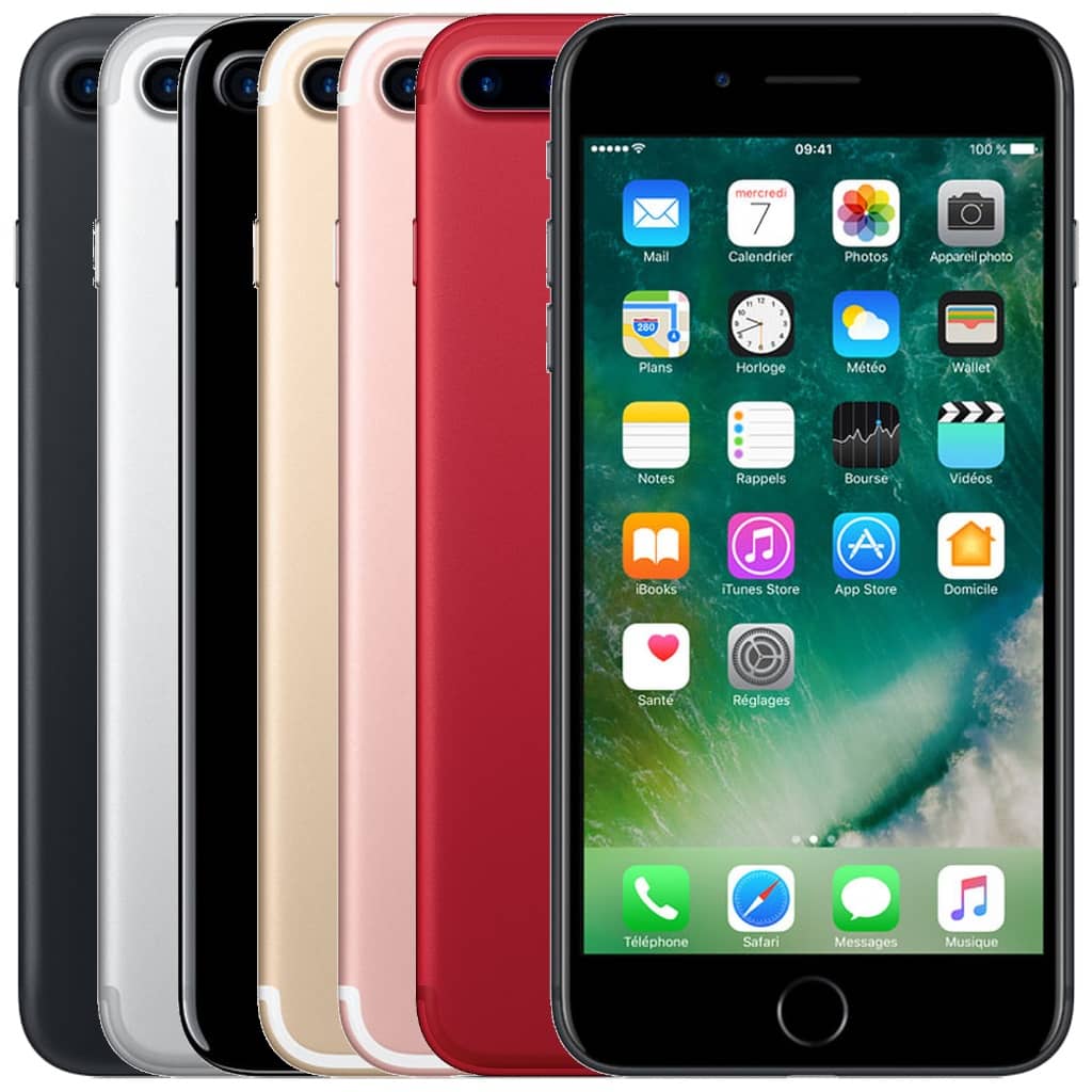 SmartPhone Apple iPhone7 Plus (A1661, A1784, A1785), 128Go Gris, Argent, Noir, Or, Rose ou Rouge (Grade AB) Reconditionné