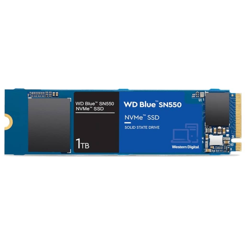 Disque SSD M.2 PCIe3 Western Digital Blue SN550, 1To (WDS100T2B0C)