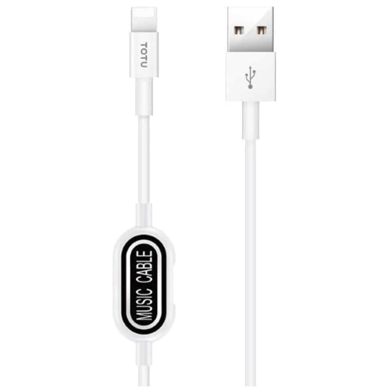 Cable Adaptateur MM USB 2.0 vers 2x Lightning,  1.0m Blanc (Totu BLA-056)