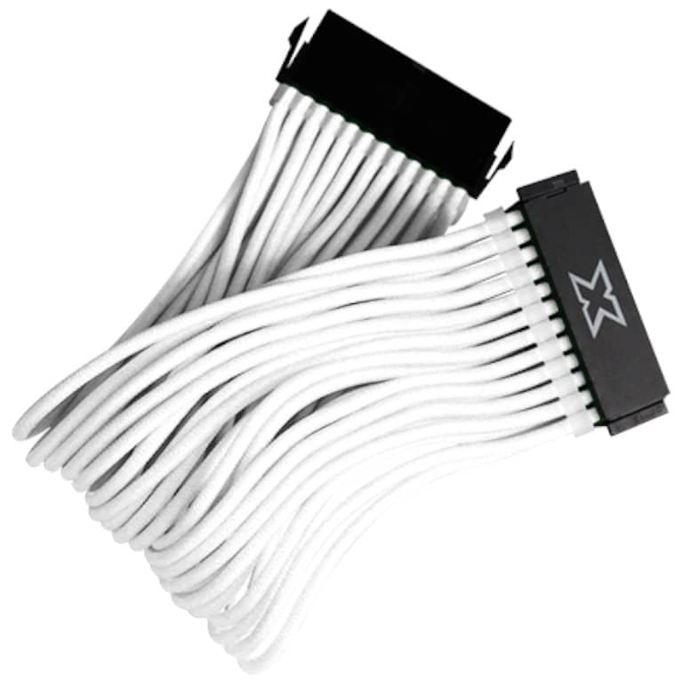 Cable Rallonge MF ATX (20+4pins),  0.25m Blanc (Xigmatek iCable EN47390)