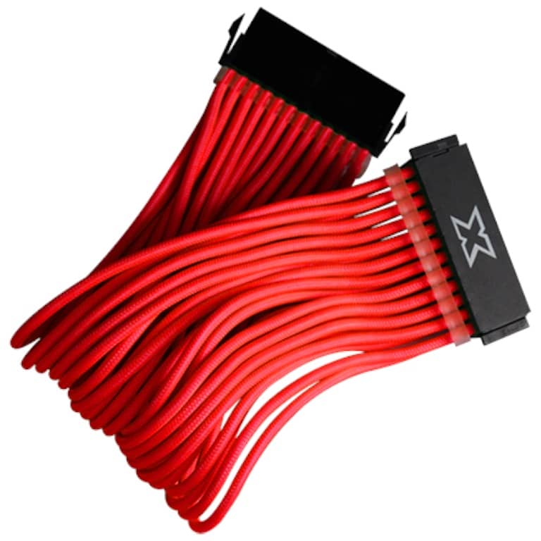 Cable Rallonge MF ATX (20+4pins),  0.25m Rouge (Xigmatek iCable EN47420)