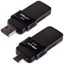 Clé USB 3.0 PNY DUO LINK OTG, 64Go Noir (P-FD64GOTGSLTC-GE)