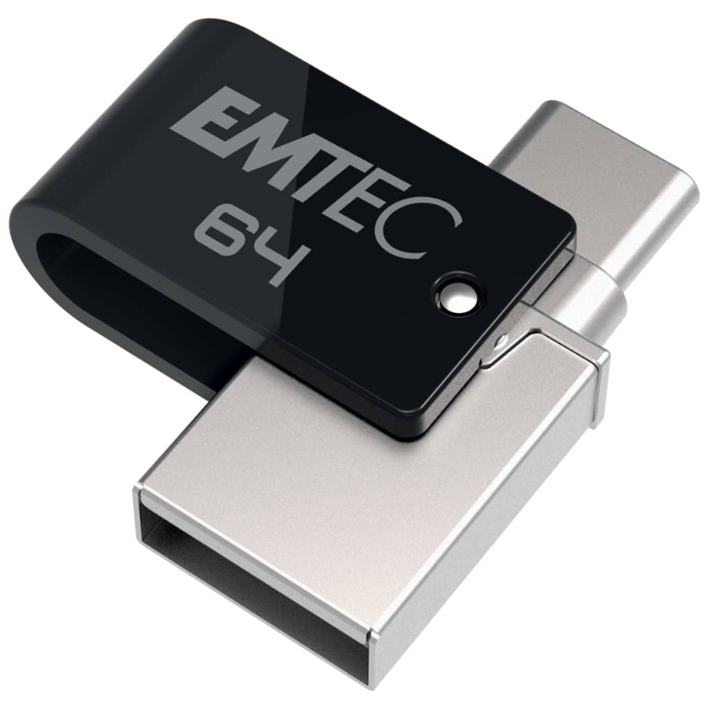 Clé USB 3.1 EMTEC T260C, 64Go Noir (ECMMD64GT263C)