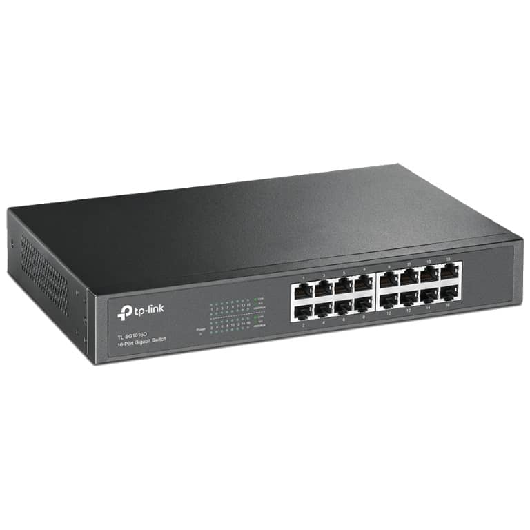 Switch Ethernet 1000Mbps TP-Link, 16x Ports Rackable (TL-SG1016D)