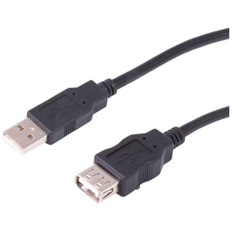 Cable Rallonge MF USB 2.0,  3.0 m Noir (MF-US2.US2-0030BK)