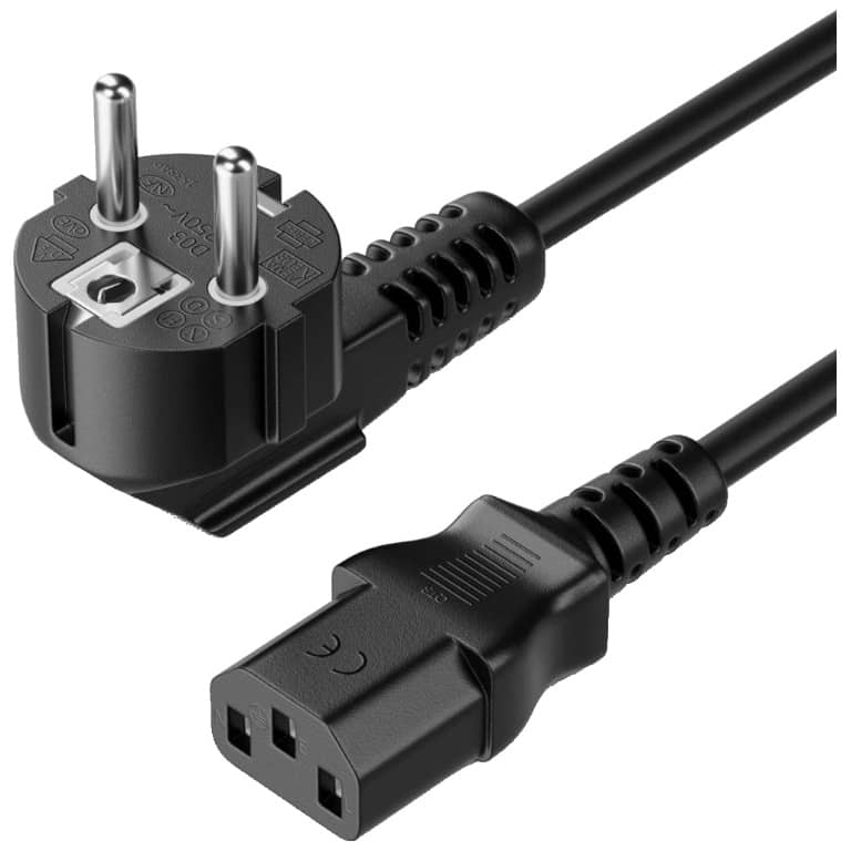 Cable MF Secteur vers 1x C13,  1.8m Noir (MF-SEC.C13-0018BK)