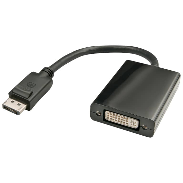 Cable Adaptateur MF DisplayPort vers 1x DVI-I,  0.1m Noir (MF-DPP.DVI-0001BK)