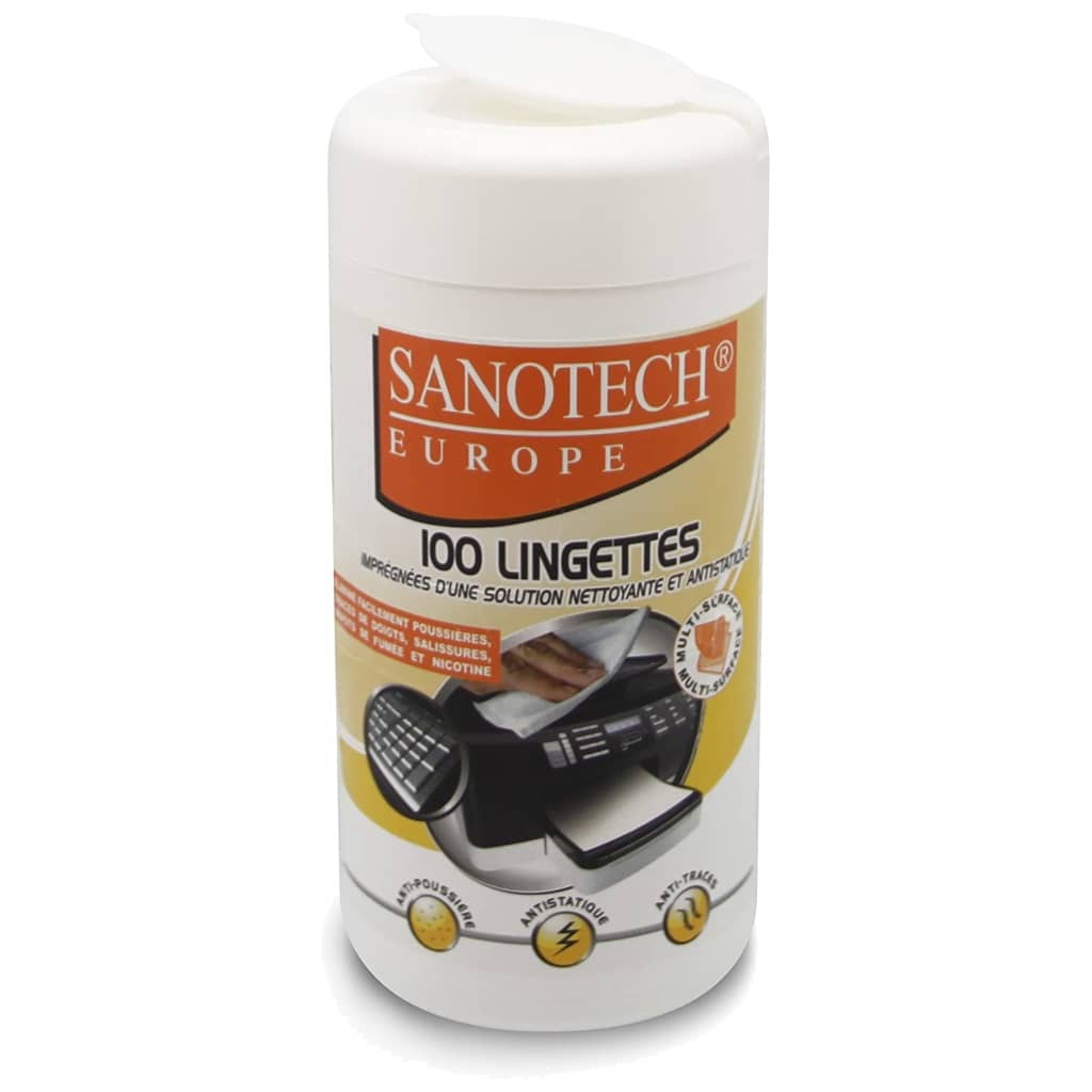 Lingettes Nettoyante Antistatique Sanotech, Box 100 lingettes (ST0170)