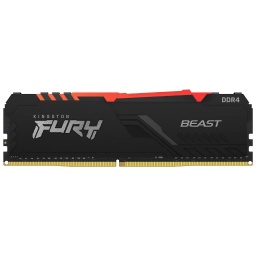 [I_MEKGT-319439] Mémoire DIMM DDR4 3200MHz Kingston, 8Gb FURY Beast RGB Noir (KF432C16BBA/8)
