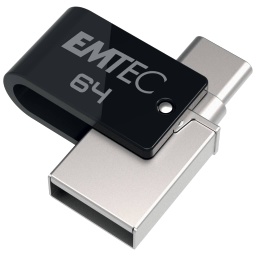 [P_SXEMT-173607] Clé USB 3.1 EMTEC T260C, 64Go Noir (ECMMD64GT263C)