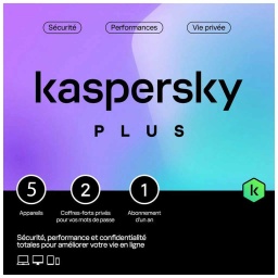[L_SEKAS-914462] Internet Security Kaspersky Plus 2023, 5postes 1an (KL1042F5EFS)