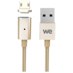 [C_ADUS2-415137] Cable Adaptateur MM USB 2.0 vers 1x Micro USB,  1.0m  Magnétique Or (We WEUSBMICROMAG120O)