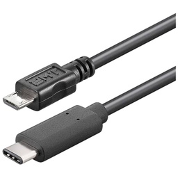 [C_ADUSC-051750] Cable Adaptateur MM USB 2TypeC vers 1x Micro USB,  1.8m Noir (MM-USC.MUS-0018BK)