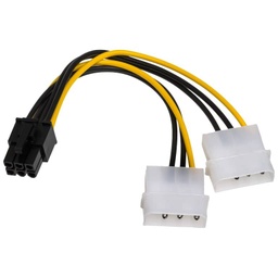 [C_ADMOL-050586] Cable Adaptateur MF 2x Molex (4pins) vers 1x PCIe (6pins),  0.10m (MF-MOL.PCE-0001xx)