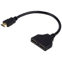 [C_DBHDM-051590] Cable Doubleur MF HDMI vers 2x HDMI,  0.2m Noir (MF-HDM.HDM-0002BK)