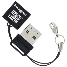 [P_HLITG-400641] Lecteur de cartes externe USB 2.0 Integral, Noir (INCRMSDMINIUSB)