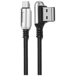 [C_ADUS2-058953] Cable Adaptateur MM USB 2.0 vers 1x Micro USB,  1.2m  Coudé Bleu (Hoco U17BK)