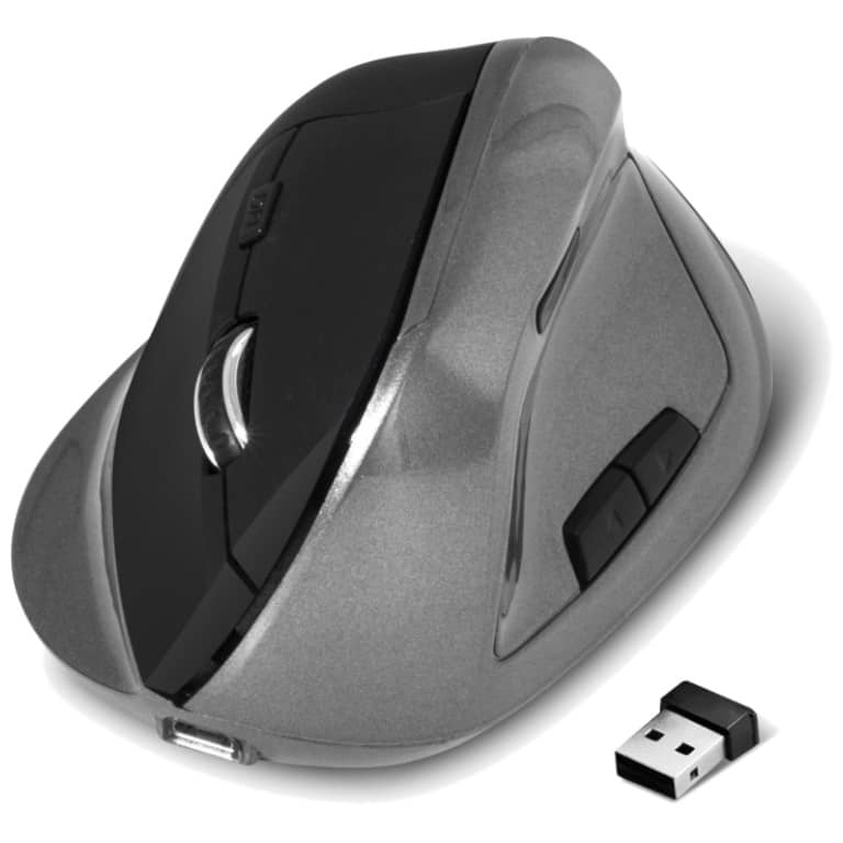 Souris Verticale Sans fil RF Advance Vertical Plus, Noir/Gris _ S-V185RF