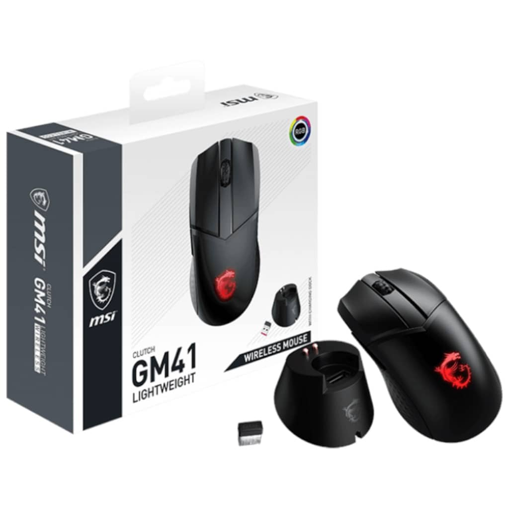 Souris Sans fil RF MSI Clutch GM41 Lightweight, Noir _ S12-4300860-C54