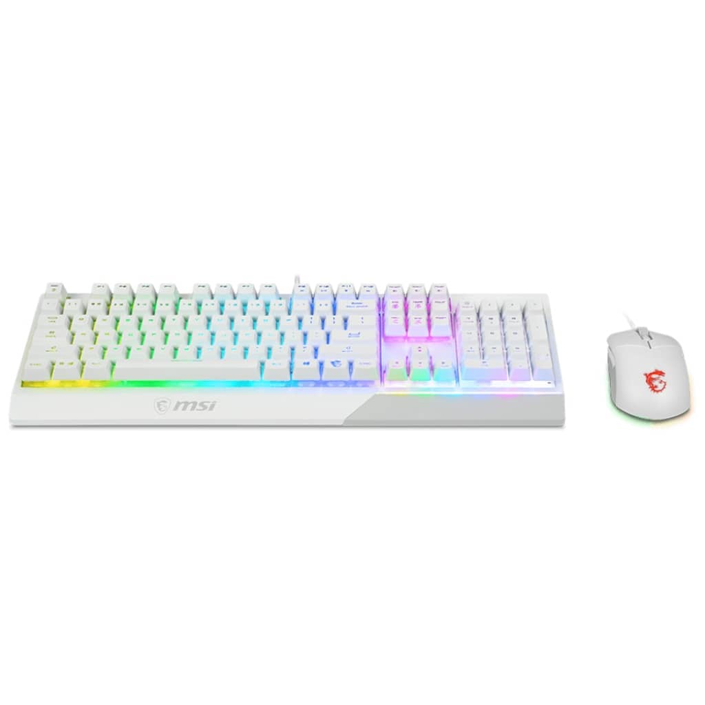 Pack Clavier/Souris Filaire USB 2.0 MSI VIGOR GK30 COMBO, Blanc/LED _ S11-04FR306-CLA