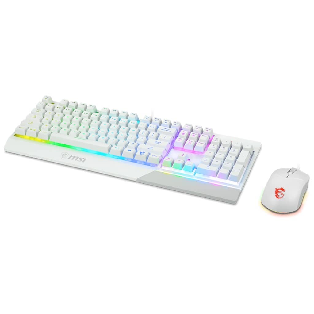 Pack Clavier/Souris Filaire USB 2.0 MSI VIGOR GK30 COMBO, Blanc/LED _ S11-04FR306-CLA