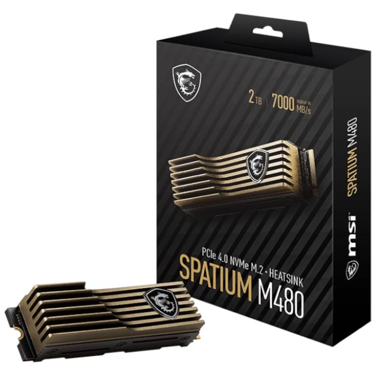 Disque SSD M.2 PCIe4 MSI SPATIUM M480 HeatSink, 1To _ S78-440L430-P83