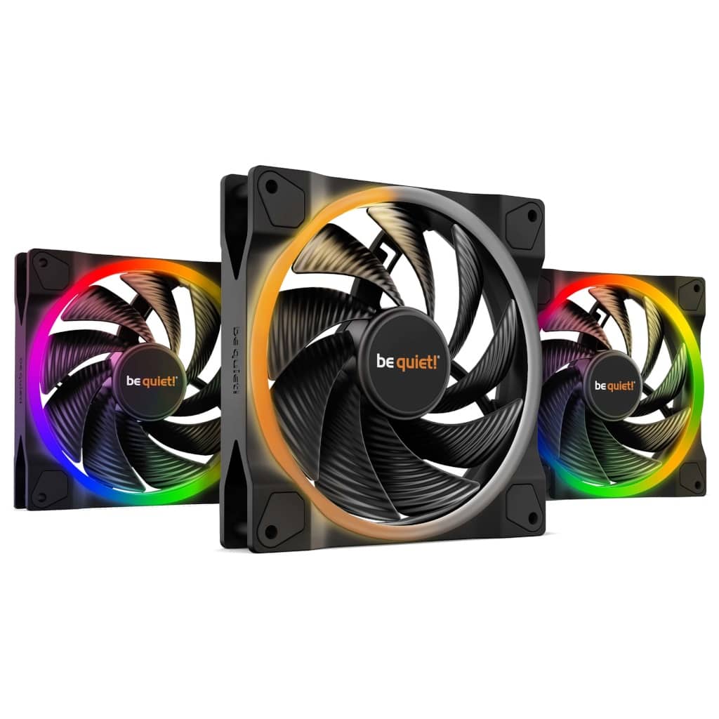 Kit 3x Ventilateurs pour Boitier 140mm Be Quiet Light Wings PWM, Noir ARGB _ BL079