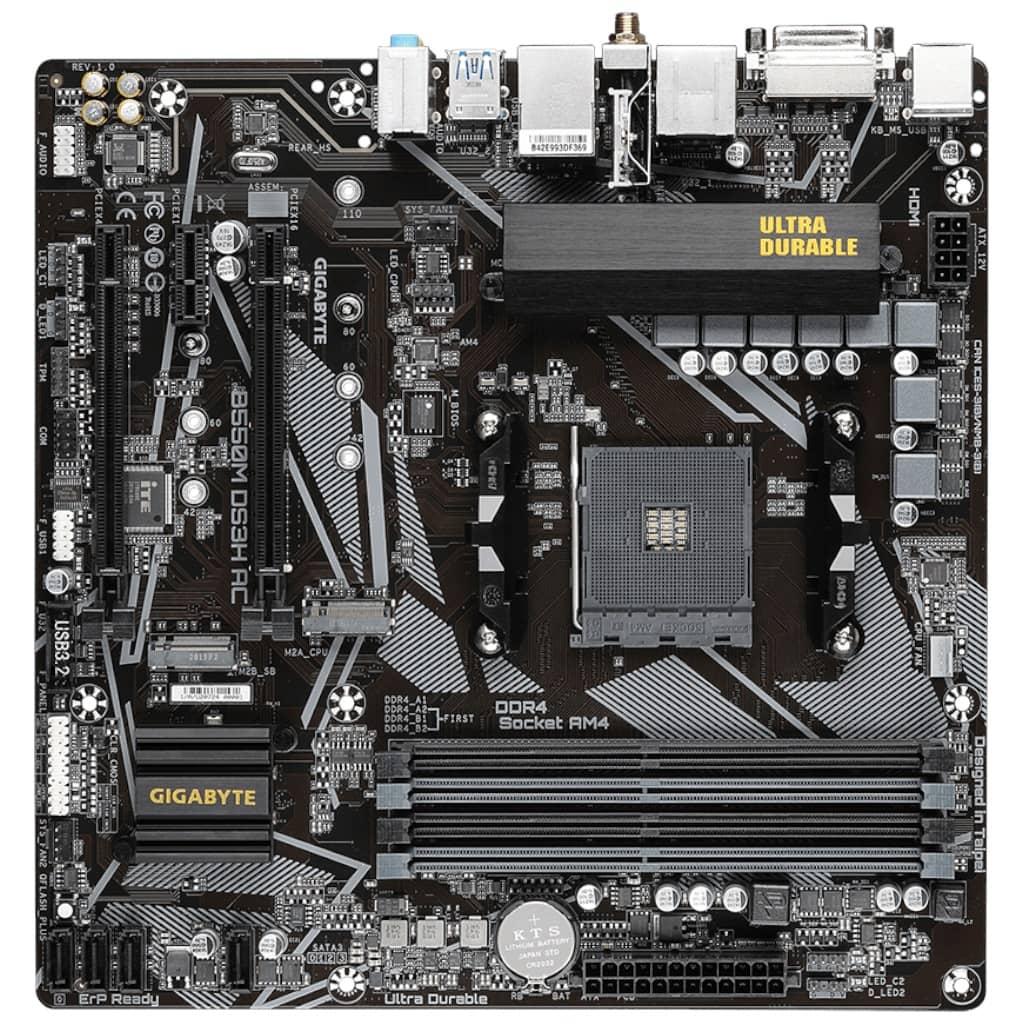 Carte mère AMD AM4 B550 Micro ATX Gigabyte B550M DS3H AC