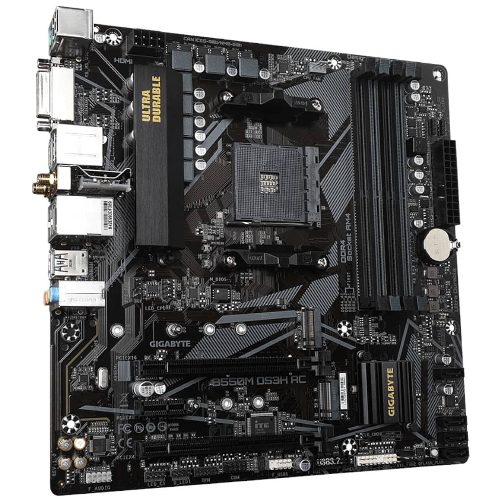 Carte mère AMD AM4 B550 Micro ATX Gigabyte B550M DS3H AC