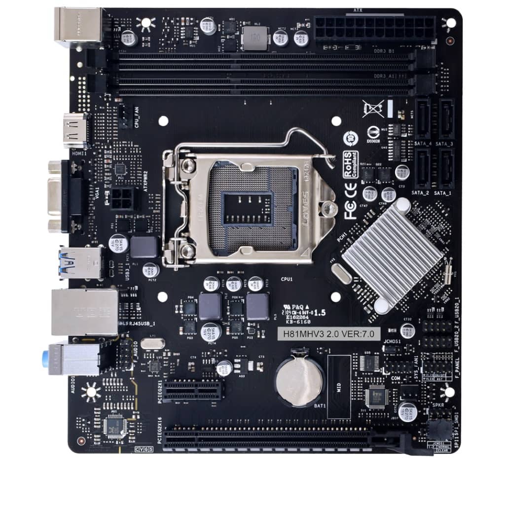 Carte mère Intel 1150 H81 Micro ATX Biostar H81MHV3 v2.0