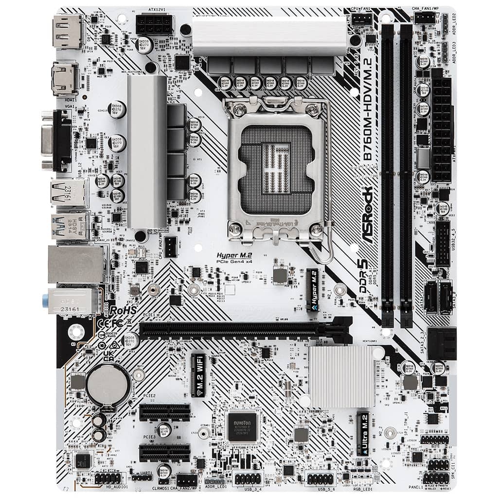 Carte mère Intel 1700 B760 Micro ATX AsRock B760M-HDV/M.2 _ 90-MXBMJ0-A0UAYZ