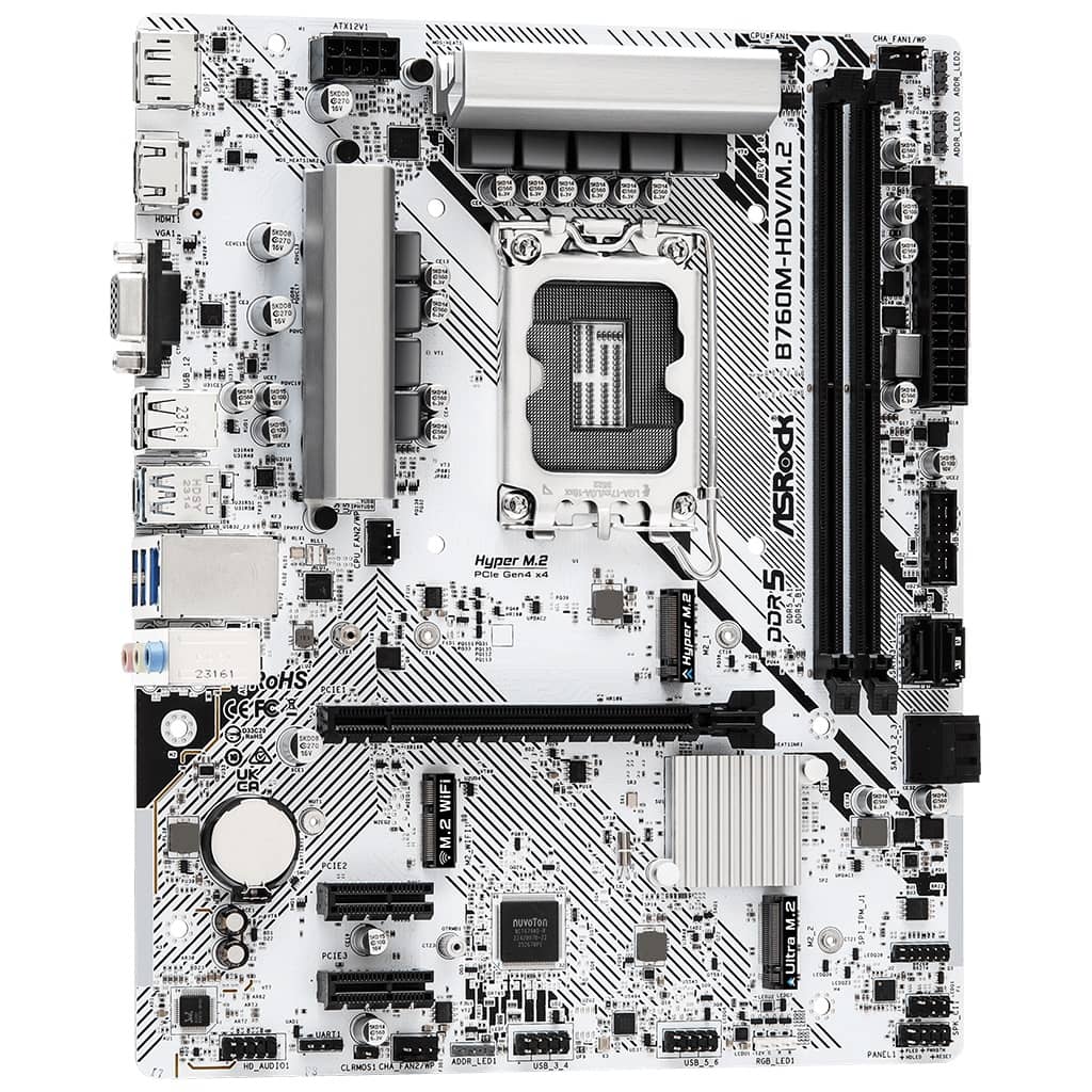 Carte mère Intel 1700 B760 Micro ATX AsRock B760M-HDV/M.2 _ 90-MXBMJ0-A0UAYZ