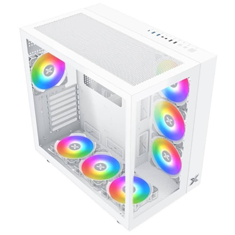 Boitier PC ATX Xigmatek Aquarius Pro Arctic, Blanc avec 7x X24A _ EN49424