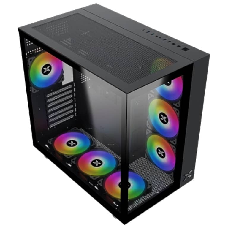 Boitier PC ATX Xigmatek Aquarius Pro Black, Noir avec 7x X24A _ EN49417
