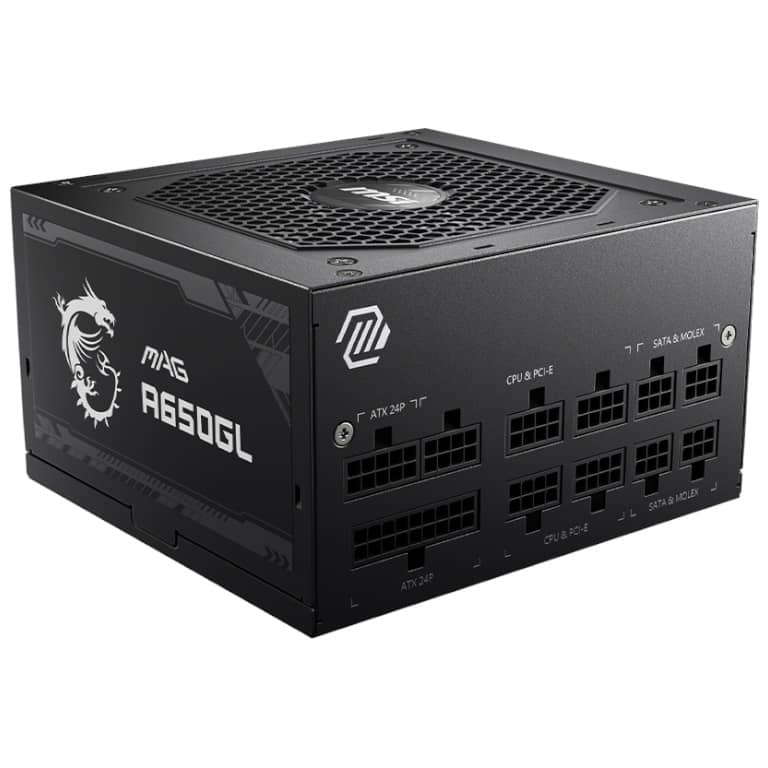 Alimentation ATX MSI MAG A650GL, 650W Modulaire 80PLUS Gold _ 306-7ZP8C11-CE0