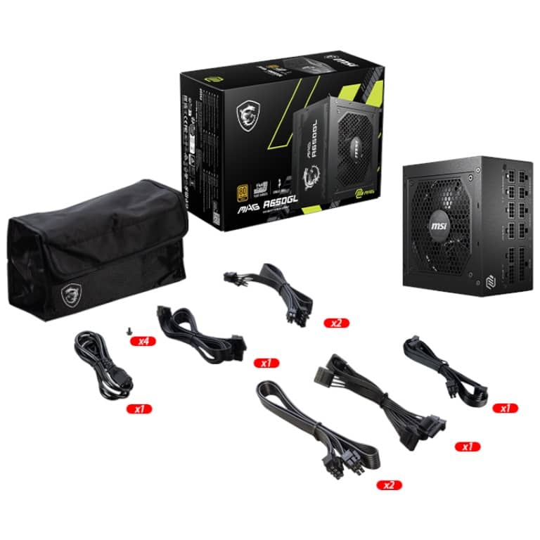 Alimentation ATX MSI MAG A650GL, 650W Modulaire 80PLUS Gold _ 306-7ZP8C11-CE0