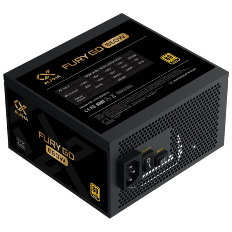 Alimentation ATX3.0 Xigmatek Fury GD, 850W Modulaire 80PLUS Gold _ EN40740