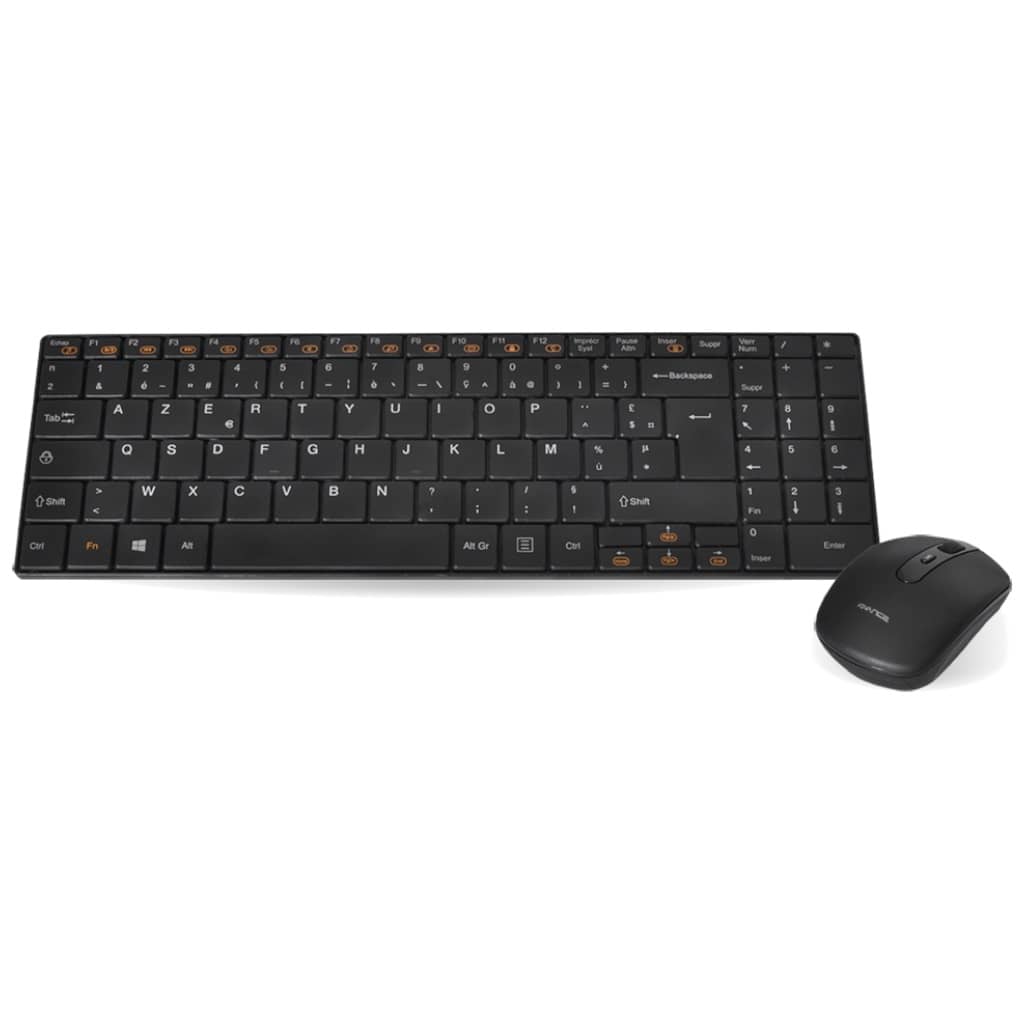 Pack Clavier/Souris Sans fil RF Advance Combo Multimédia, Noir _ CLS-SLIM-BK