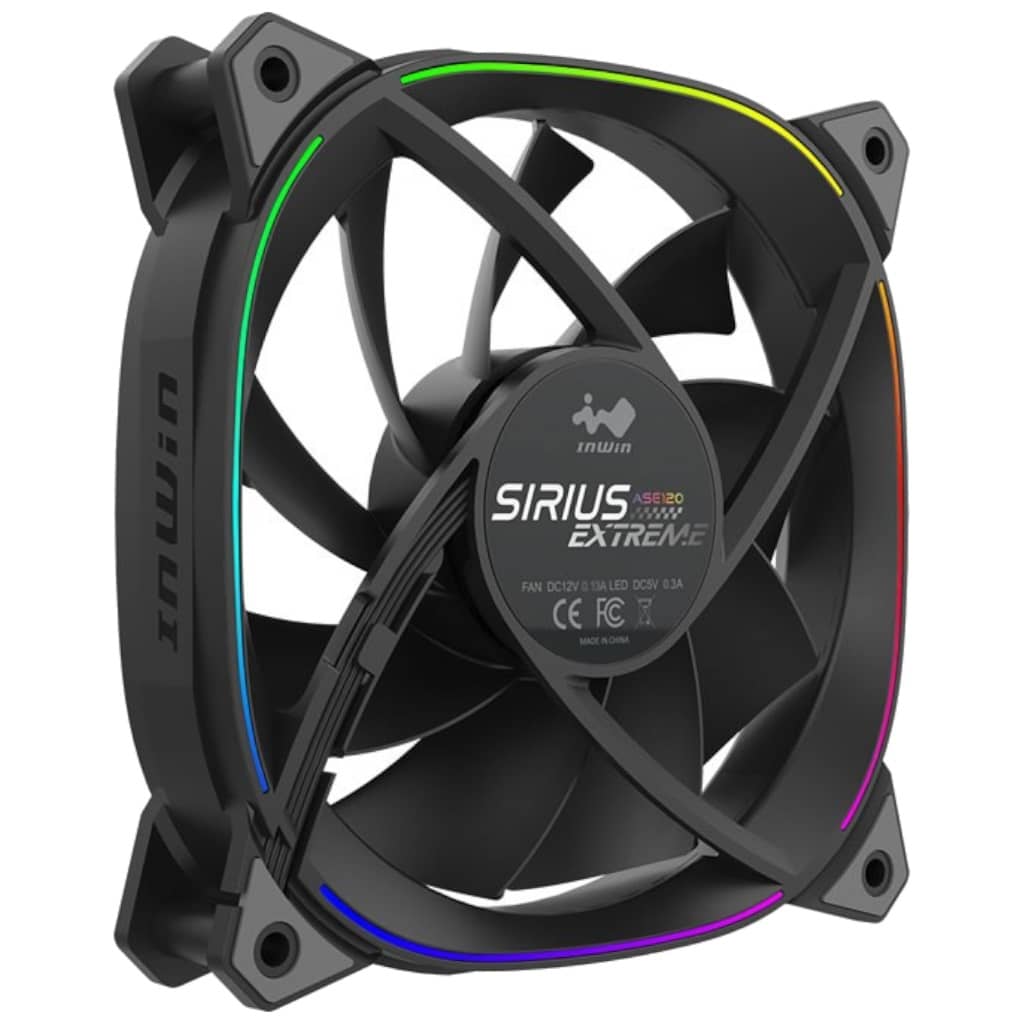 Kit 3x Ventilateurs pour Boitier 120mm In Win Sirius Extreme, Noir _ IW-FN-ASE120-3PK