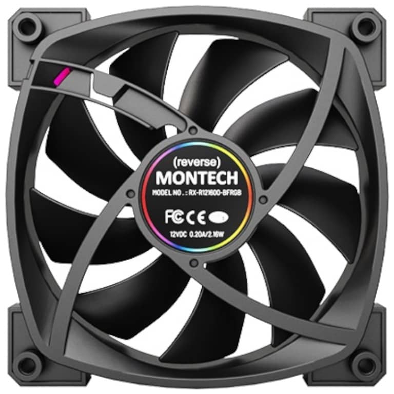 Ventilateur pour Boitier 120mm Montech RX120, Noir _ RX120 PWM BK