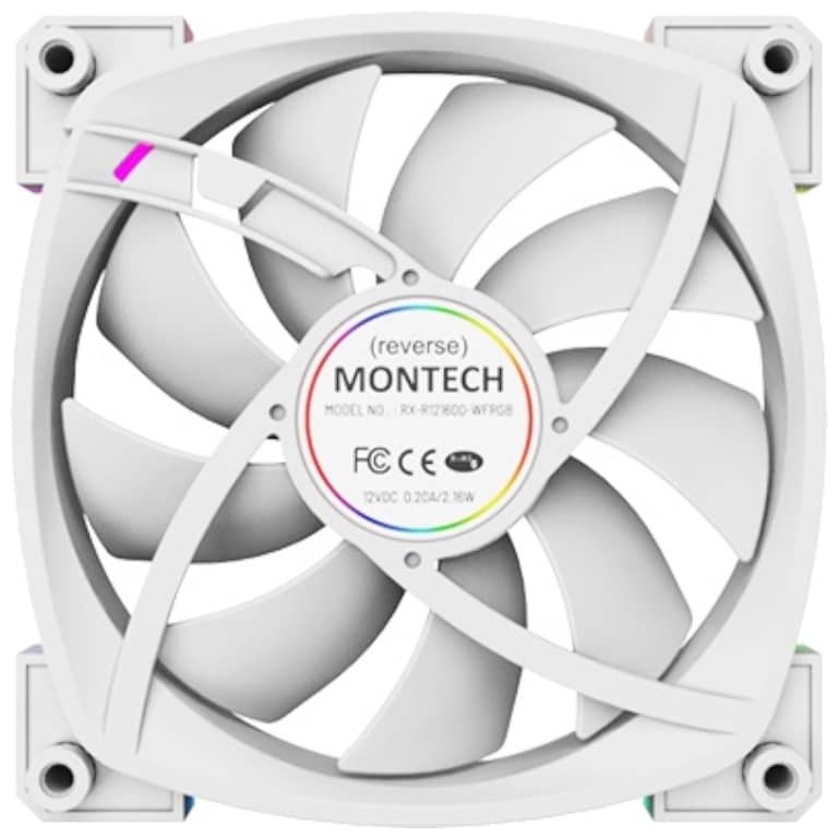 Ventilateur pour Boitier 120mm Montech RX120, Blanc _ RX120W PWM WH