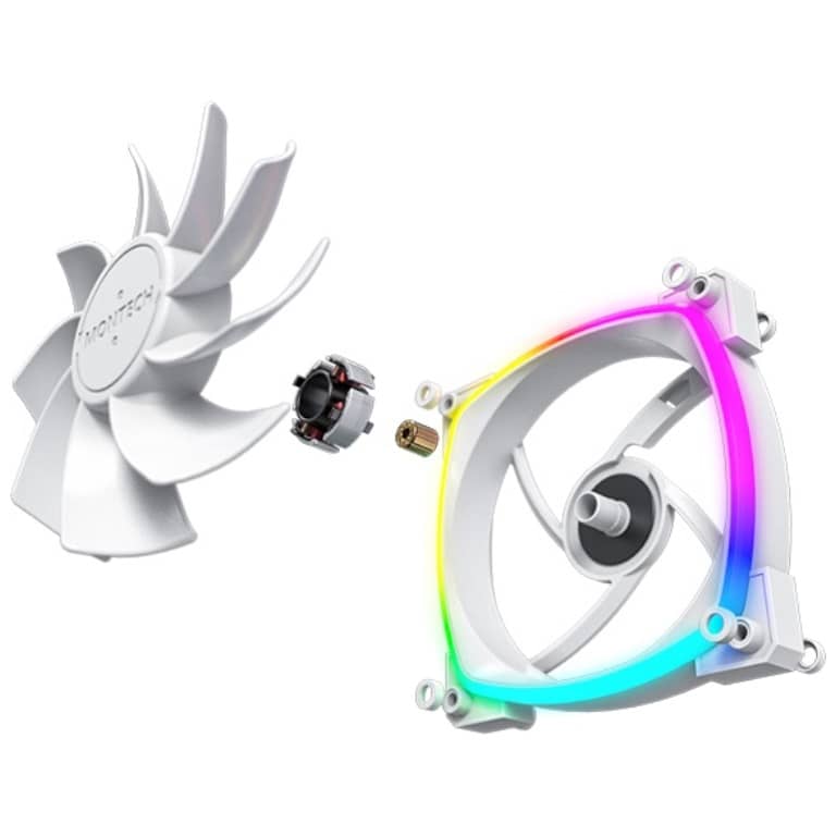 Ventilateur pour Boitier 120mm Montech RX120, Blanc _ RX120W PWM WH