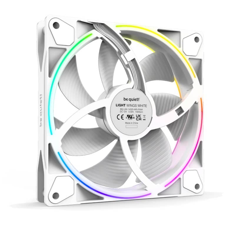 Kit 3x Ventilateurs pour Boitier 140mm Be Quiet Light Wings PWM, Blanc ARGB _ BL102