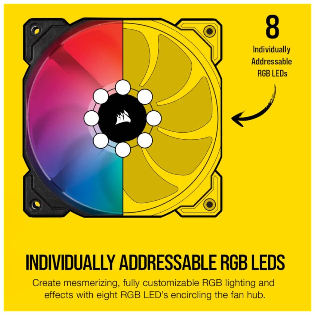 Kit 2x Ventilateurs pour Boitier 140mm Corsair iCUE SP140 RGB PRO Performance, Noir/LED _ CO-9050096-WW